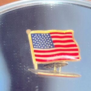 Vintage red, white, & blue enamel painted American flag lapel pin